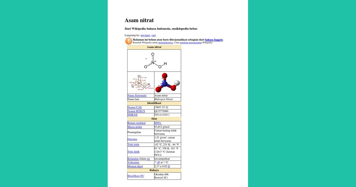 Senyawa Asam Nitrat - Asam Nitrat |