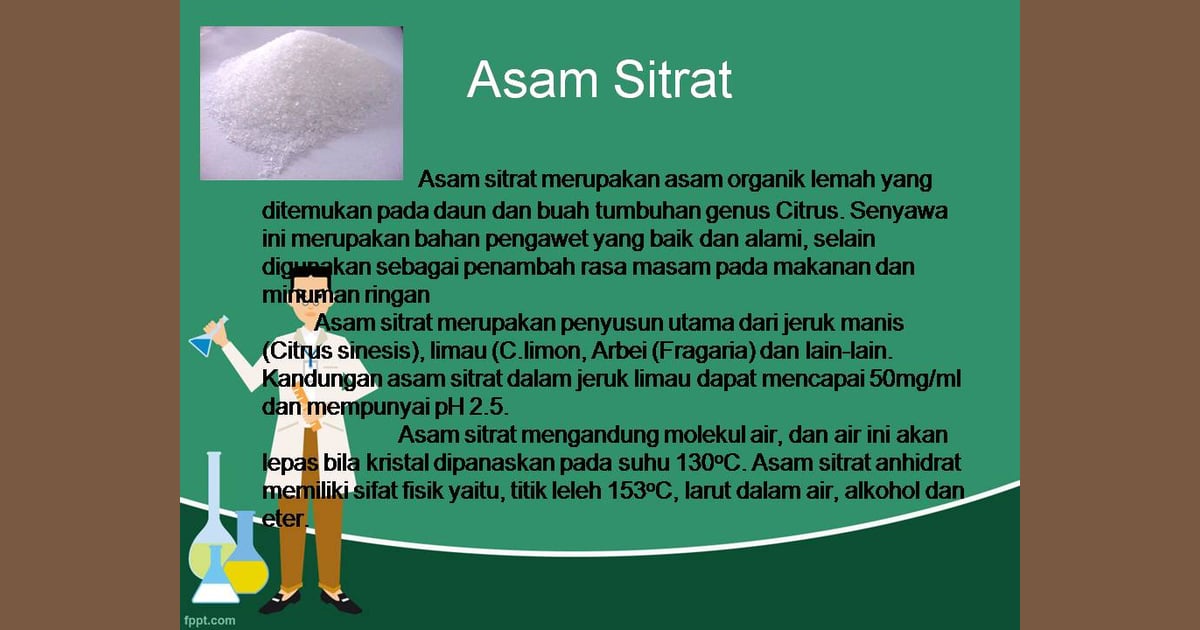 Senyawa Asam Sitrat (Sejarah, Karakteristik, Fungsi, Kegunaan  Contoh) - Pembuatan Asam Sitrat