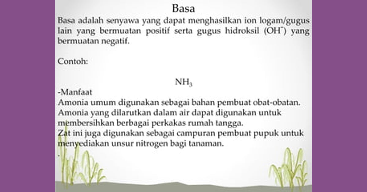 Senyawa Basa (Sejarah, Karakteristik, Manfaat  Contoh) - Senyawa Anorganik |