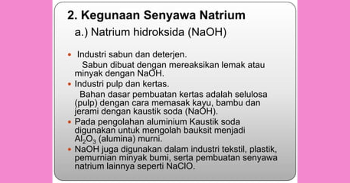 Senyawa Natrium Hidroksida - ALKALI-Golongan IA.Kimia |