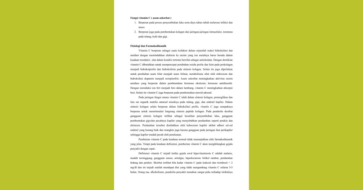 senyawa Asam askorbat (Vitamin C) - Asam askorbat (vitamin
