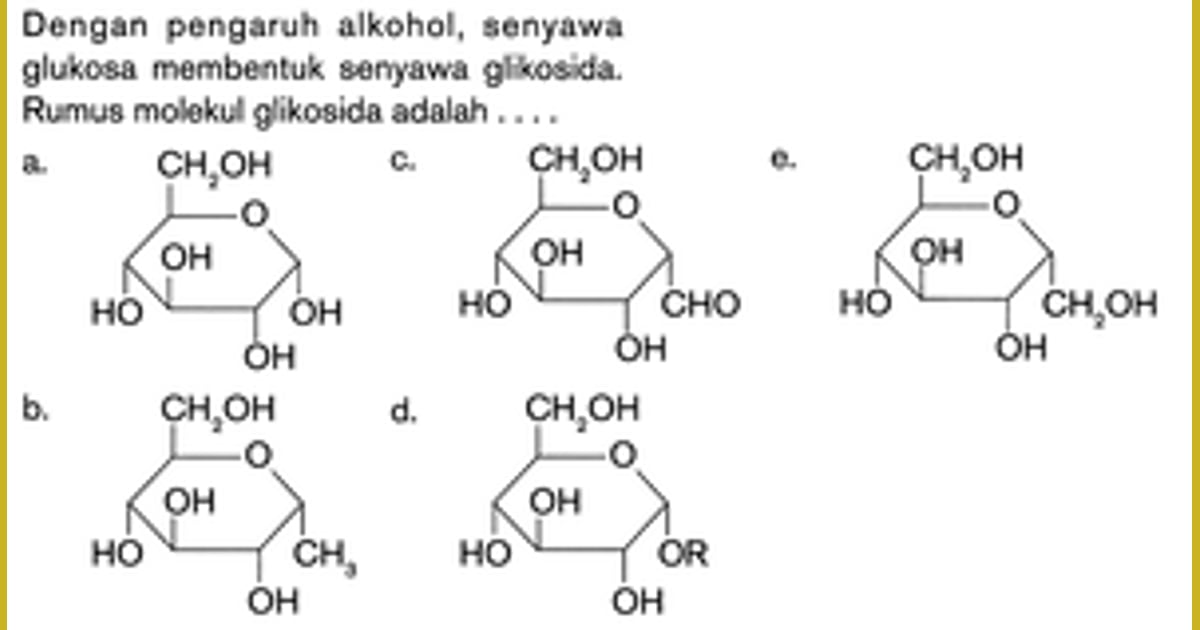 senyawa Glukosa - Dengan pengaruh alkohol,