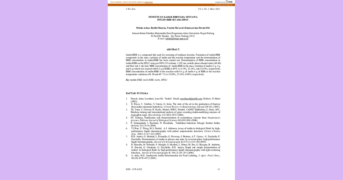 senyawa Inulin - (PDF) Penentuan Kadar