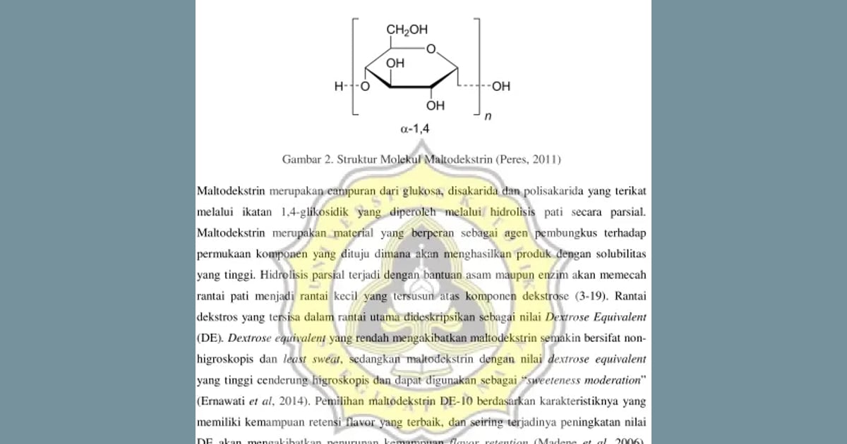 senyawa Maltodekstrin - 1. PENDAHULUAN 1.1.
